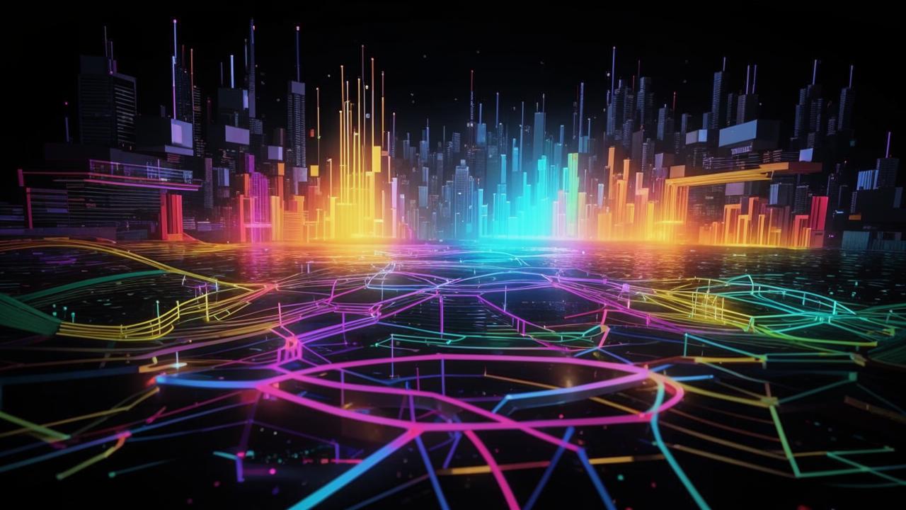 Data stream visual metaphor representing real-time learning