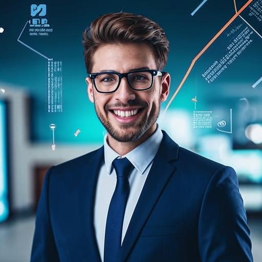 Client success manager with UI interaction background