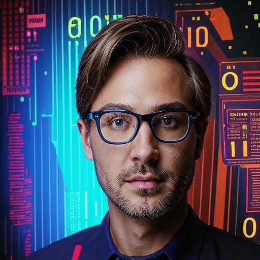 Data strategist with abstract data background