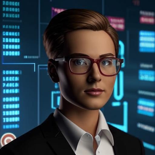 AI ethics specialist with digital silhouette